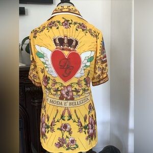 Dolce Gabbana Retro Style Shirt Unique. Fun for a Party! Cherubs, Crown Size S-M